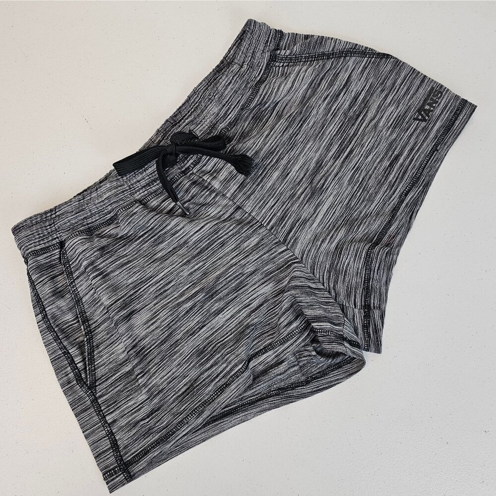 Womens L? Heather Gray Black VANS Mini Botty Shorts Sports Athleisure Wear Short